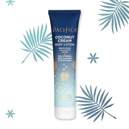Pacifica Body Lotion – Coconut Cream Moisturizing Body Cream with Aloe, Vitamin E & Chamomile Coconut & Vanilla Scent - Skin Care Clean Vegan & Cruelty-Free Dermatologist Tested 5 fl oz