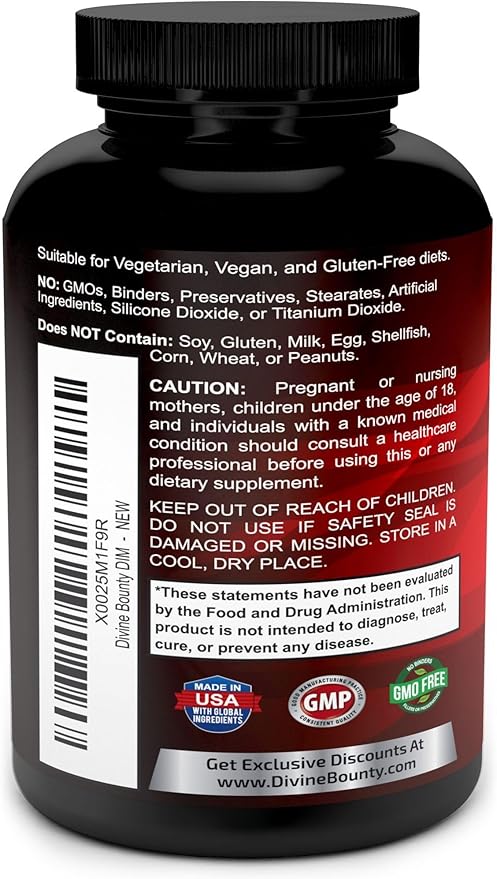 DIM Supplement 250mg with Vitamin D3 90 Vegetarian