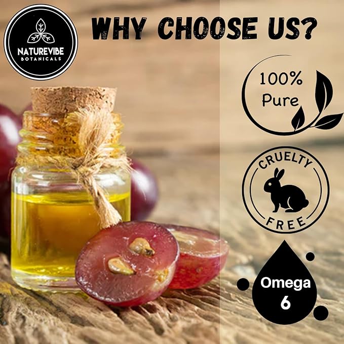 Naturevibe Botanicals Grapeseed Oil 32 Ounces 100% Pure