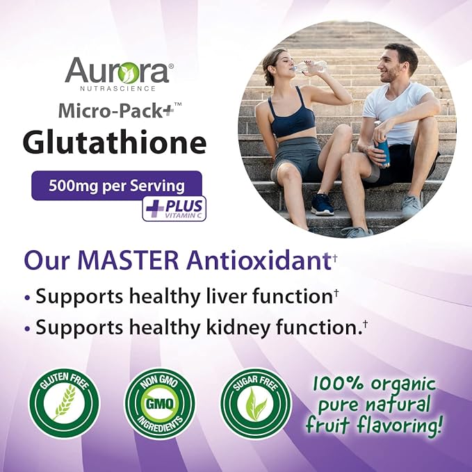 Aurora Nutrascience Micro-Pack Liposomal Glutathione, Immune 500 mg (10mL), 30 30 Single-Serve 10 fl (300mL)