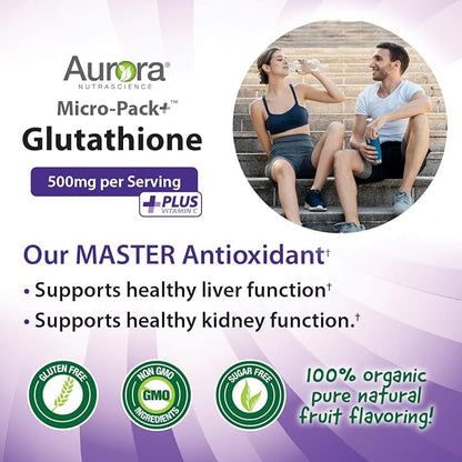 Aurora Nutrascience Micro-Pack Liposomal Glutathione, Immune 500 mg (10mL), 30 30 Single-Serve 10 fl (300mL)