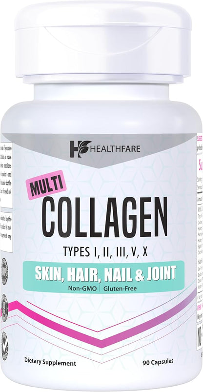 Multi Collagen Peptides pills for Women 14 in 1 | 90 Count