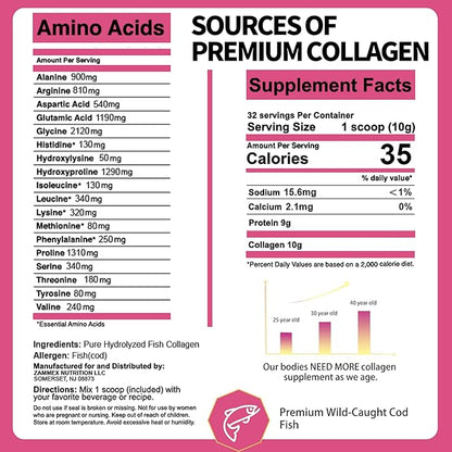 Zammex Marine Collagen Peptides, Non-GMO Wild 1 & 3) for 32 Servings