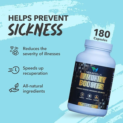 Immune Booster, Immune Support Pills 180 Capsules (90 Servings)