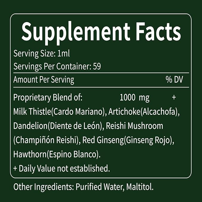 All Natural Supplement –Milk Thistle Artichoke 2oz