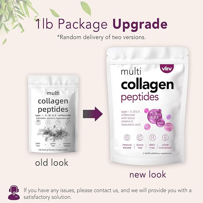 Multi Collagen Peptides Powder, 1 Pound