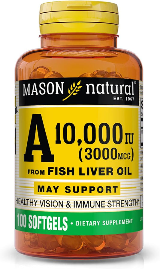 MASON NATURAL Vitamin A 3,000 mcg (10000 IU) 100 Softgels