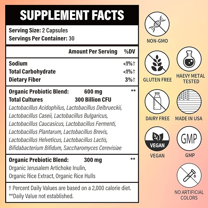 300 Billion CFU Probiotics 12 Probiotic 120 Capsules