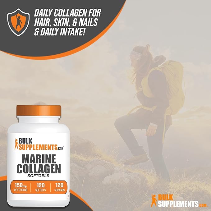 BulkSupplements.com Marine Collagen Softgels 1 Softgel (150mg), 120 120 Softgels