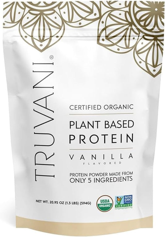 Truvani Pea Protein Powder, Vanilla, 20.9oz, 1pk, 20 20 Servings