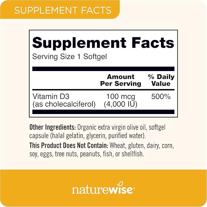 NatureWise Vitamin D3 4000iu (100 mcg) 360 Count