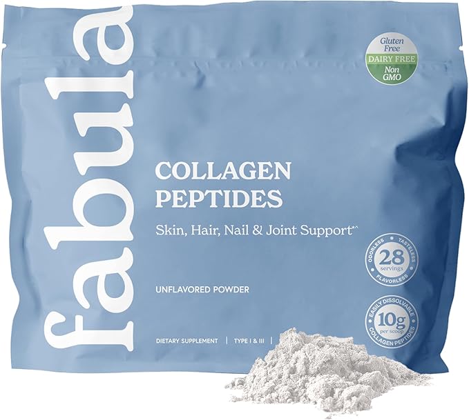 Fabula Collagen Peptides Powder, Hydrolyzed Bovine 1, Type 3 - 9.9 Oz, 28 Servings