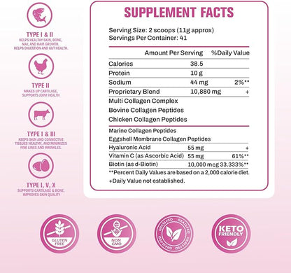 Boysea.Multi-Collagen Peptides Powder 2LB