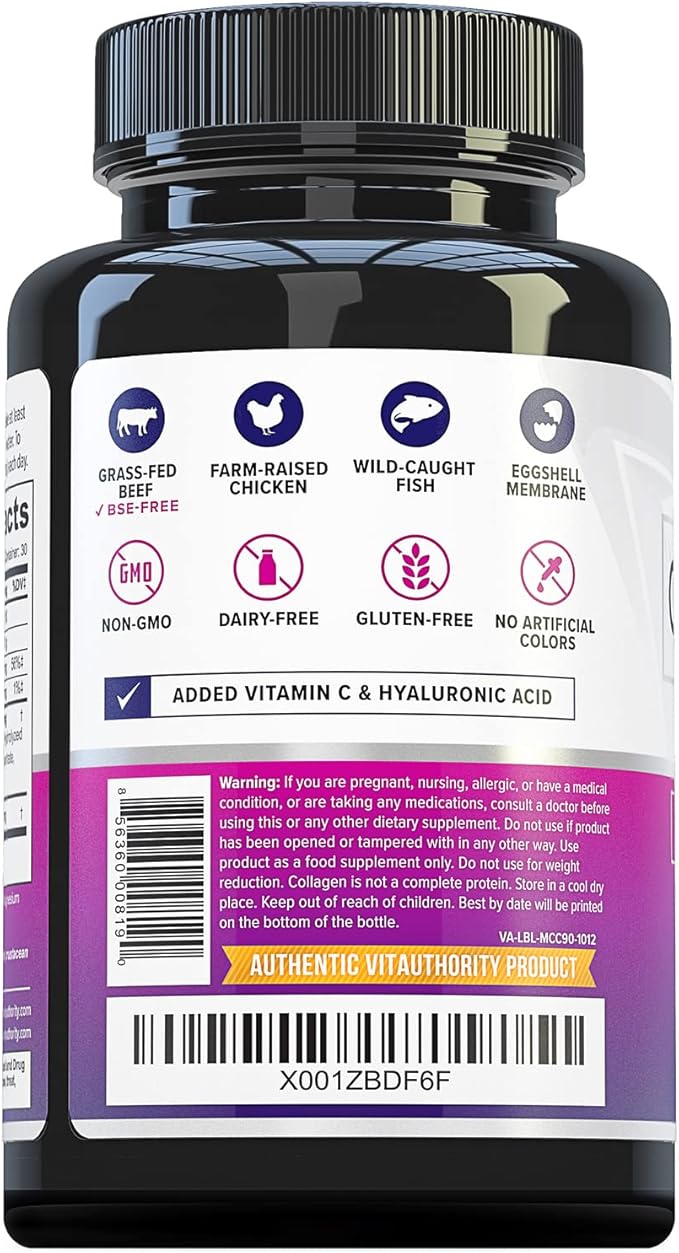 Vitauthority Multi Collagen Pills for Women 30 Servings