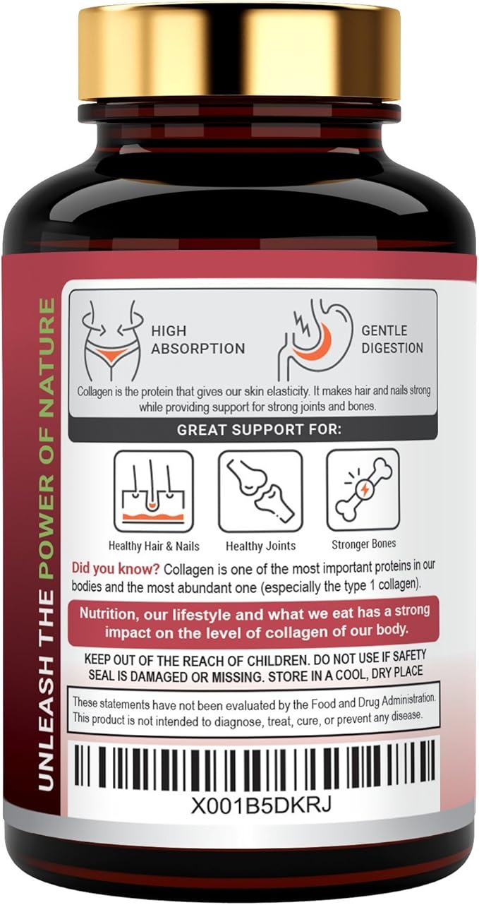 Collagen Ultra Hydrolyzed Collagen Supplements 3000mg Anti 90 Capsules