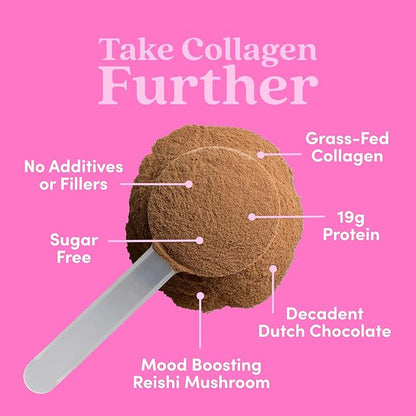 Further Food Chocolate Collagen Peptides Powder, 1 & 3 Protein, 24.34 oz