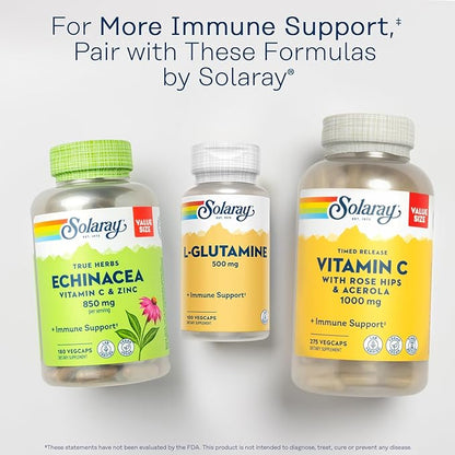 Solaray L Glutamine Capsules 500 mg 60-Day Money-Back 100 Servings, 100 VegCaps