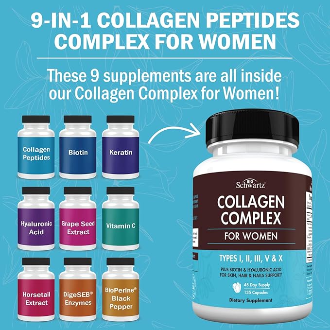 Multi Collagen Peptides Capsules for Women 135 Collagen