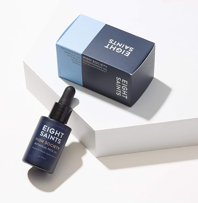 Eight Saints High Society Botanical Face Oil, Natural and Organic Anti Aging Facial Oil with Jojoba Oil, Vitamin E Oil, Marula Oil, and Neroli Oil, 1 Ounce