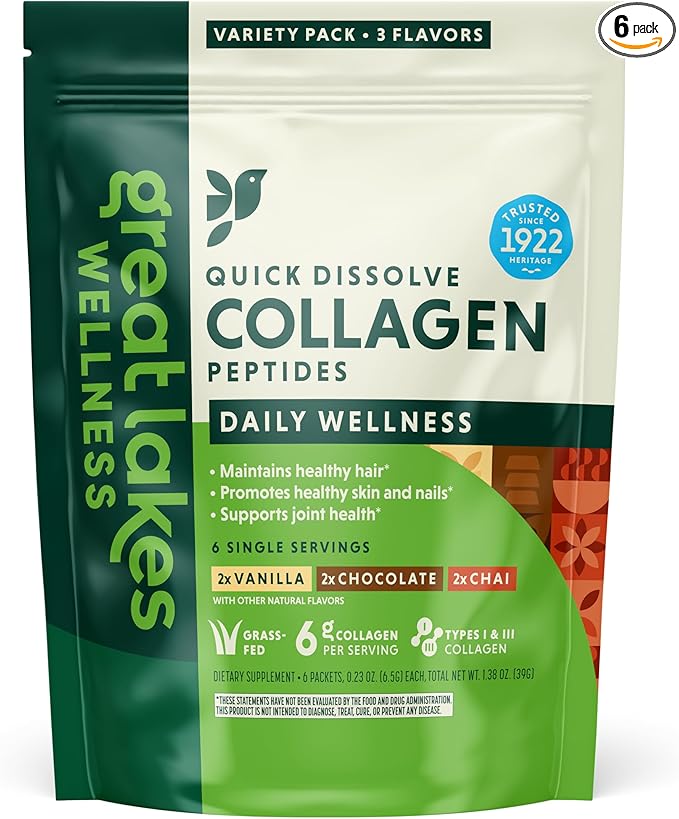 Great Lakes Wellness Collagen Peptides Powder 6 Sticks