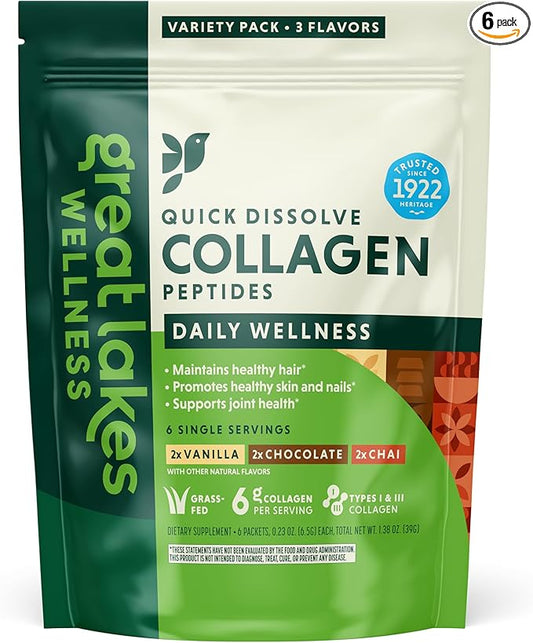 Great Lakes Wellness Collagen Peptides Powder 6 Sticks
