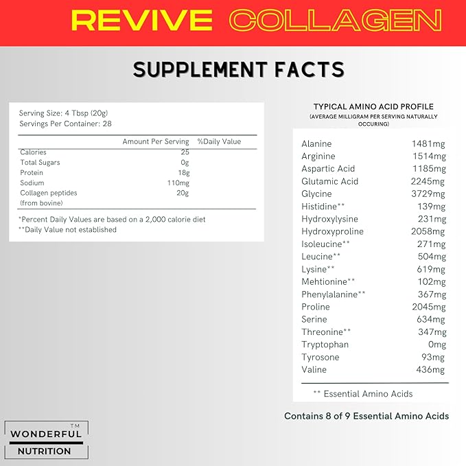 Collagen Peptides Powder, Unflavored Hydrolyzed Collagen 20Oz.