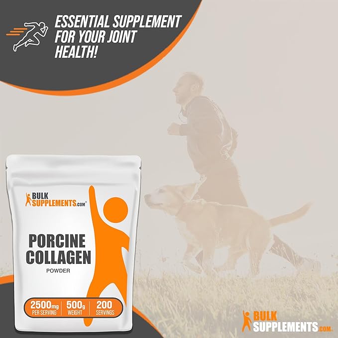 BulkSupplements.com Porcine Collagen Powder 2500mg per 500g (1.1 (1.1 lbs)