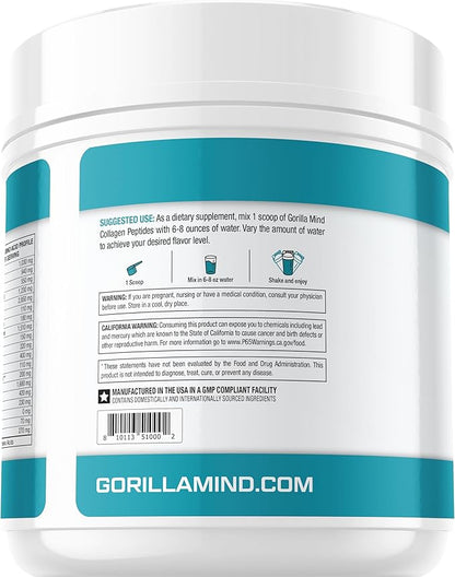Gorilla Mind Collagen Peptides Powder 435g (Blue