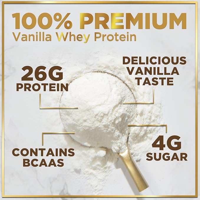 Whey Protein Powder, Vanilla Whey Isolate 24g Protein 24 Servings