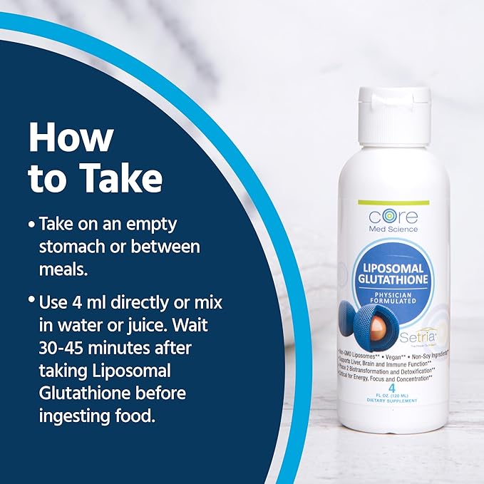 Core Med Science Liposomal Glutathione Liquid (500mg, 4 4 Fl