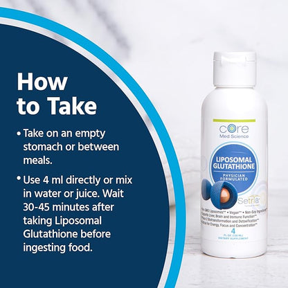 Core Med Science Liposomal Glutathione Liquid (500mg, 4 4 Fl