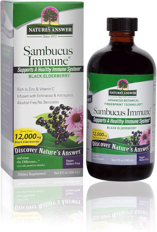 Nature's Answer Alcohol-Free Sambucus Immune Support, 8 Fluid 12,000 mg