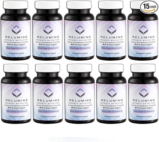 Relumins Advance White Active Glutathione Complex 6X Boosters- 60 Capsules 10 Bottles