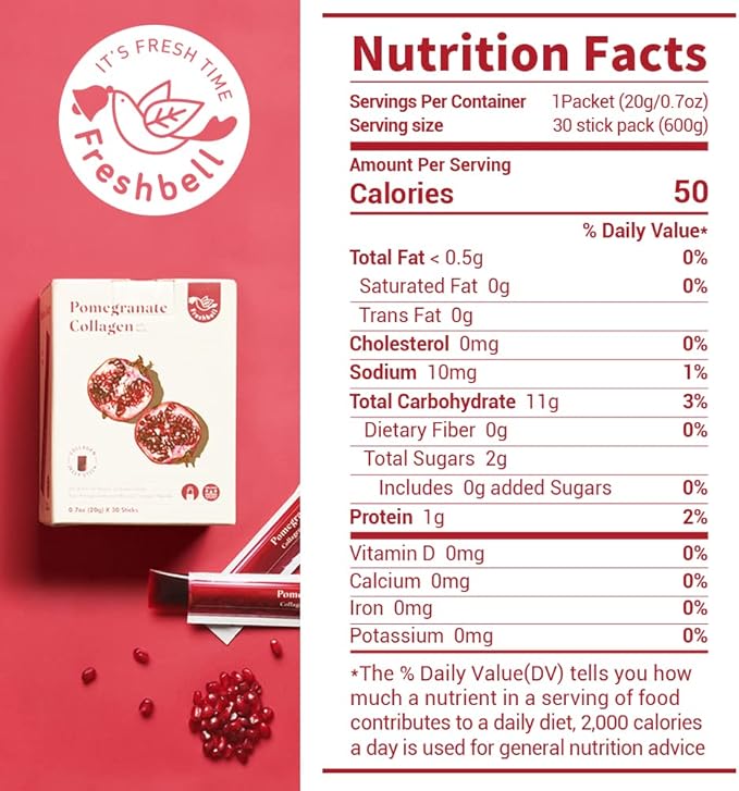 Pomegranate Collagen Jelly Stick (20g x 30 sticks) 100% Real