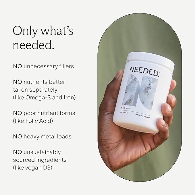 Needed. Men's Multivitamin 2,000IUs of D3, Immune, B12, Selenium