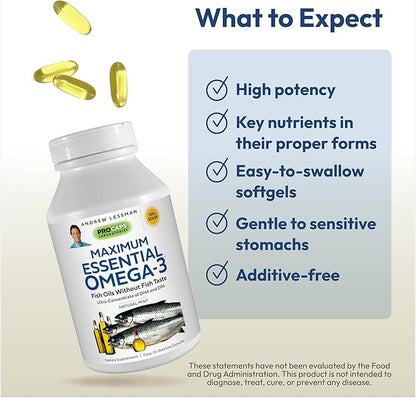 ANDREW LESSMAN Maximum Essential Omega-3 Mint 30 Softgels Omega-3 Oils.