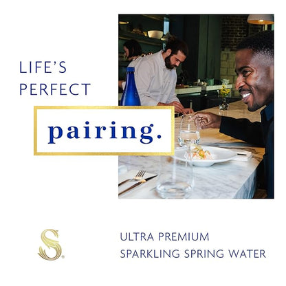 Saratoga Sparkling Water Bottles, 12-Pack - Carbonated Spring Bottled Water with Naturally Occurring Minerals & Electrolytes - Recycled PET Plastic Bottles - 16 Fl Oz