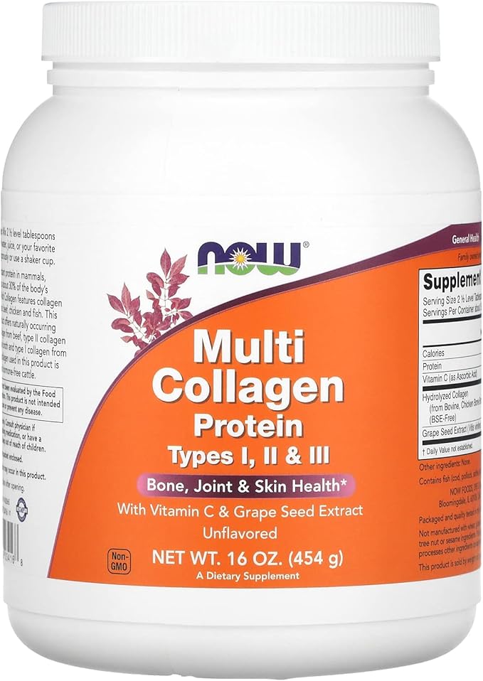 NOW Supplements, Multi Collagen Protein Types 16 oz (454 g)