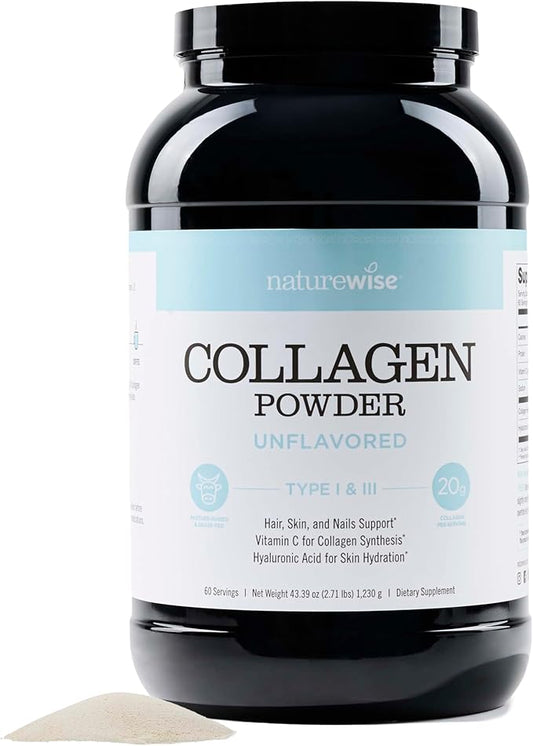 NatureWise Collagen Peptides Powder with Hyaluronic 60 Servings