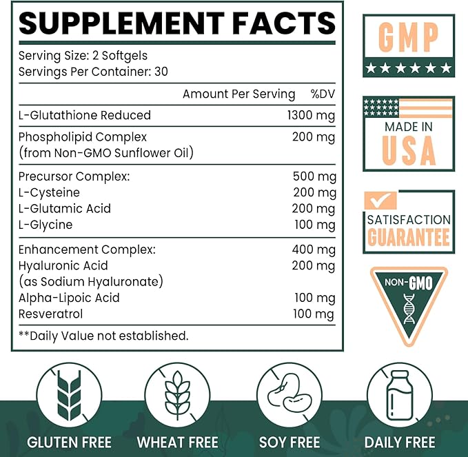 2400MG Liposomal Glutathione 60 Softgels