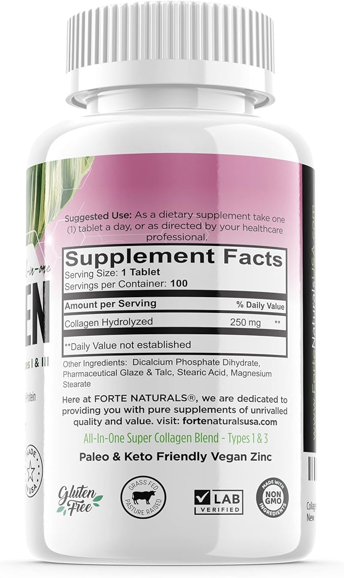Collagen Peptide Pills 100 TABLETS Collagen