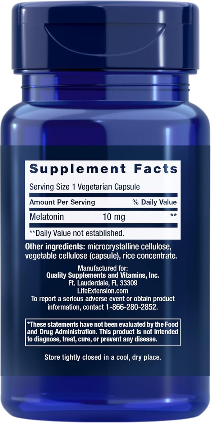 Life Extension Melatonin, 10 mg, Healthy 60 Capsules