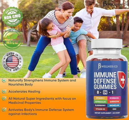 8 in 1 Immune Support Booster 50mg, Vitamin 5000 IU, B6, Elderberry (2 Pack) (120 Count)
