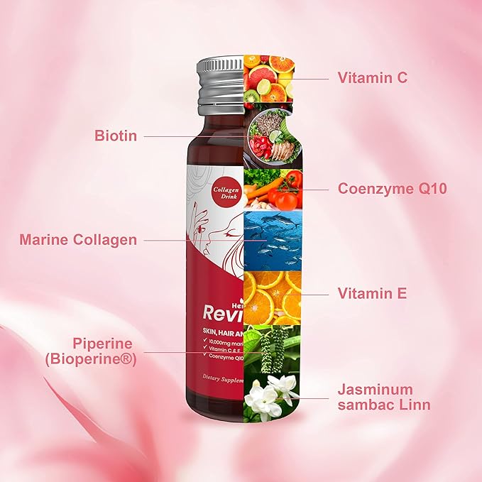 Liquid Collagen for Women, Collagen Drink 10,000mg Marine 1.69 Fl 30)