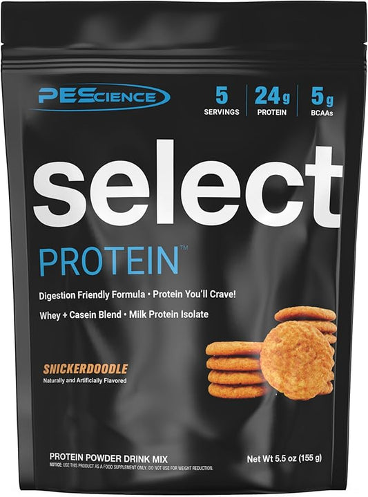 PEScience Select Low Carb Protein Powder, Snickerdoodle, 5 Serving, Keto Friendly and Gluten Free
