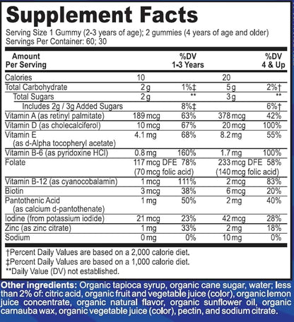 USDA Organic Kids Multivitamin Gummies by 60 Kids