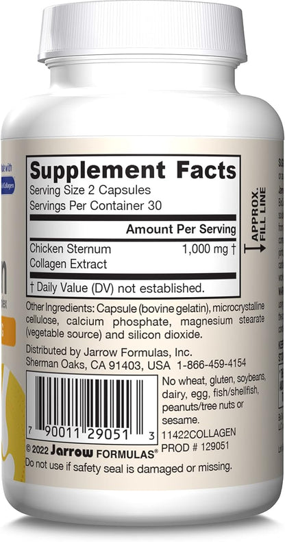 Jarrow Formulas Type II Collagen Complex 1000 mg 60 Capsules, 30 Day