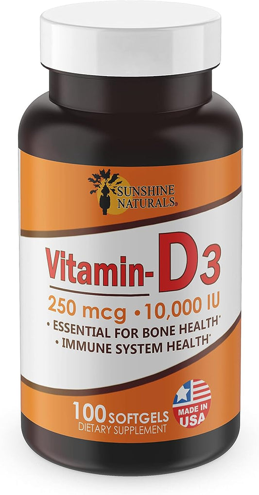 Vitamin D3 Dietary Supplement. High Strength. 250mcg. 100 100 Gels