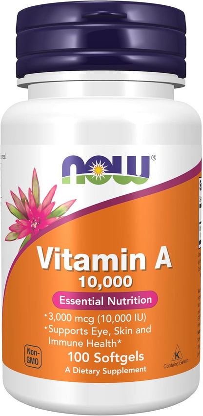 NOW Supplements, Vitamin A 10,000 IU, 100 Softgels