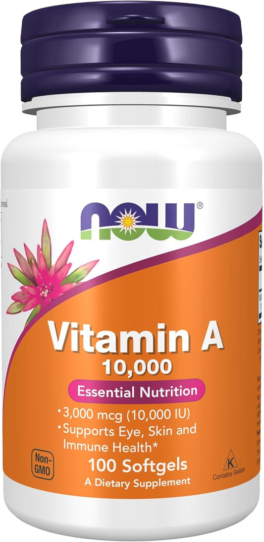 NOW Supplements, Vitamin A 10,000 IU, 100 Softgels